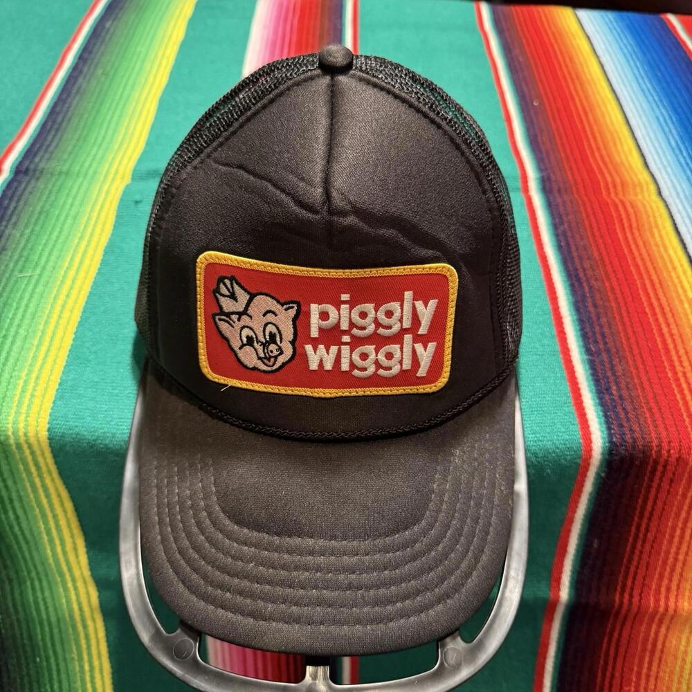 Vintage Piggly Wiggly Trucker Hat Foam Mesh Cap Grocery Store Size Men’s OSFA